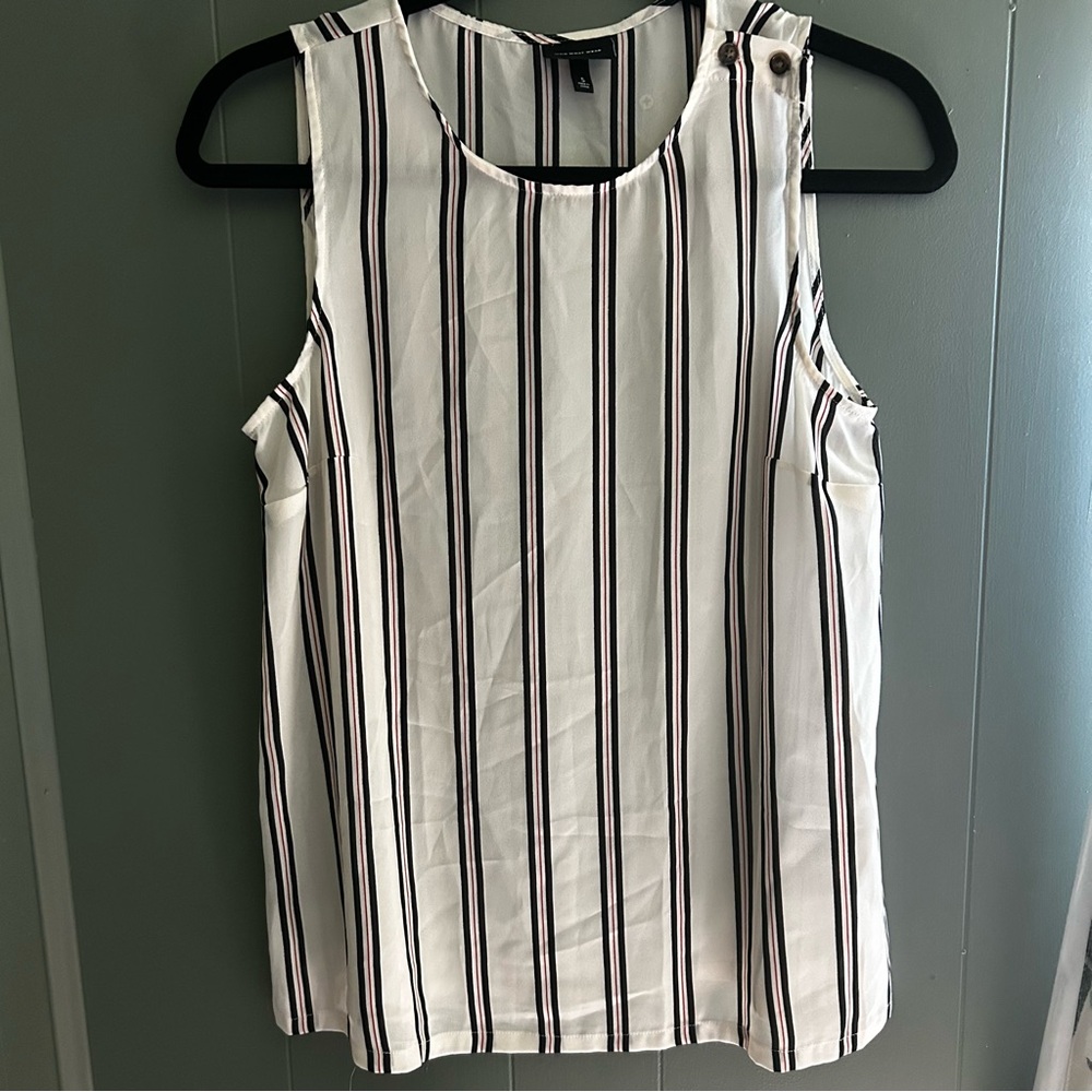 Who What Wear Striped Sleeveless Blouse